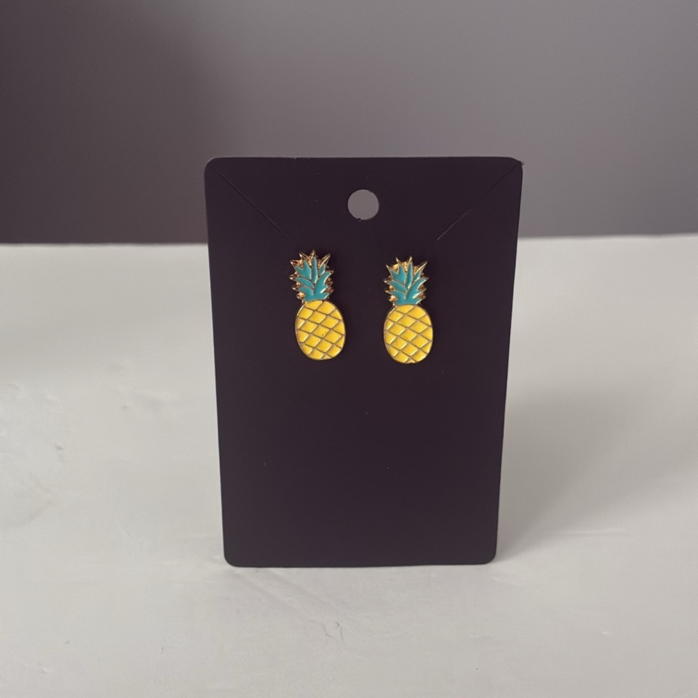 🍍🌿Pineapple Embossed Stud Earrings for Pierced Ears